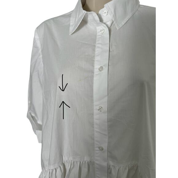 NWT Madewell Button-Front Mini Poplin Shirtdress in White Size S - Picture 14 of 15
